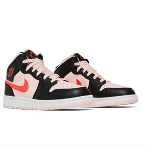 Jordan Women's Black and Coral Sneakers